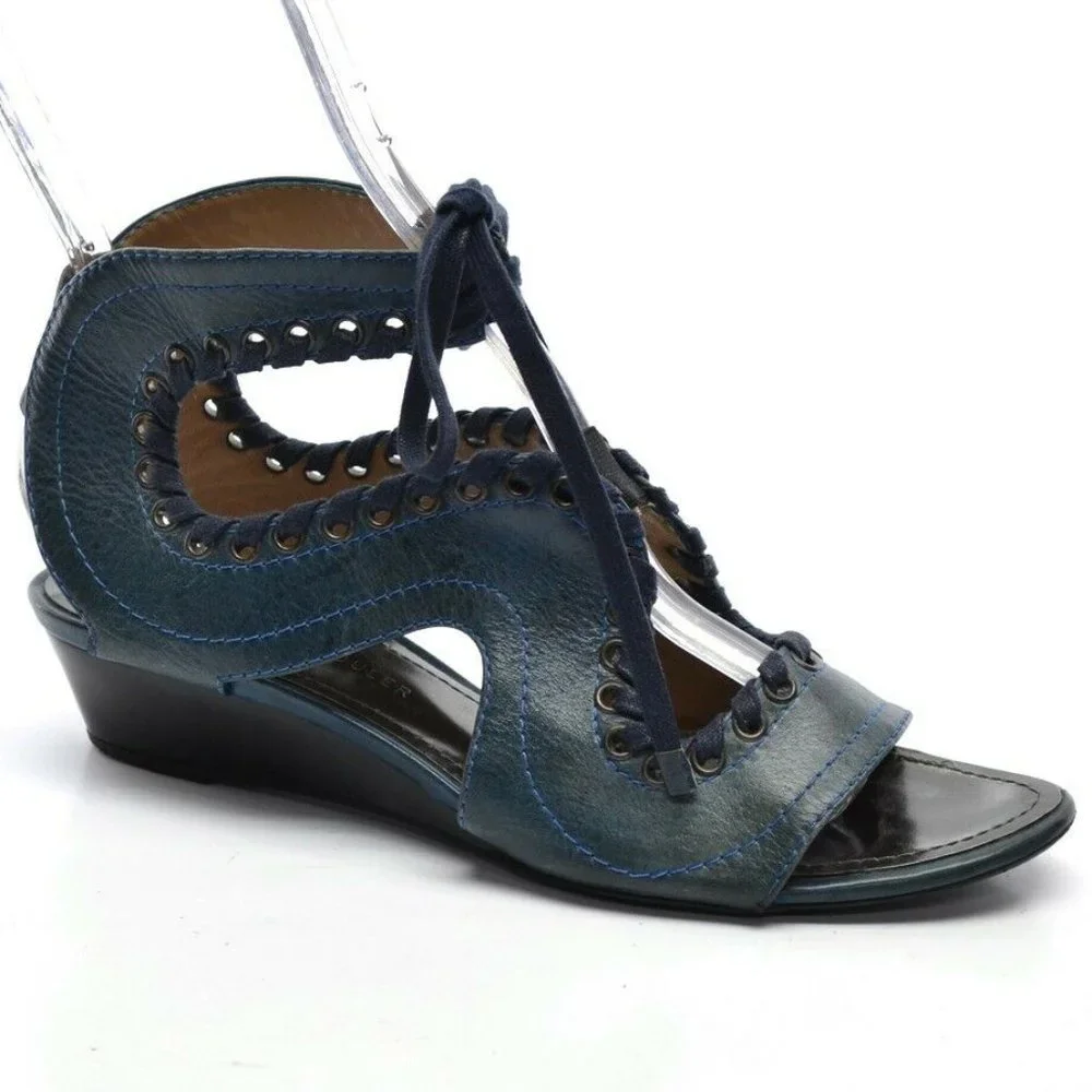 Proenza Schouler Low Wedge Lace Trim Sandals 36